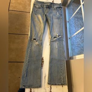 Machine jeans ripped fit and flare jeans
